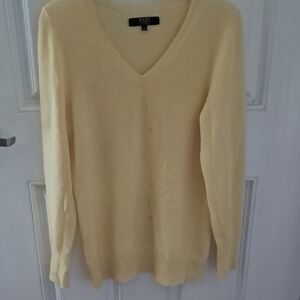 Alex Marie Light Yellow V-Neck Sweater